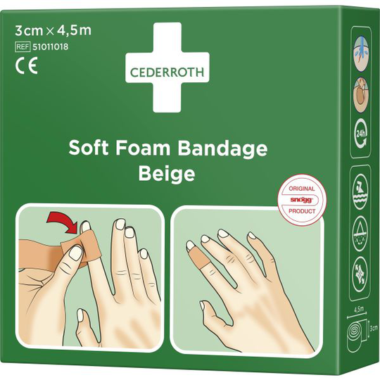 Cederroth 51011018 Laastari 3 cm x 4,5 m, itsekiinnittyvä Beige