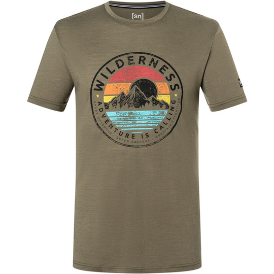 Supernatural M Wilderness Tee - Stone Grey/various - Miehet - L - Partioaitta