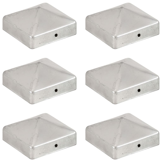 vidaXL Pyramidin muotoinen aitatolpan kärki 6 kpl metalli 71x71 mm