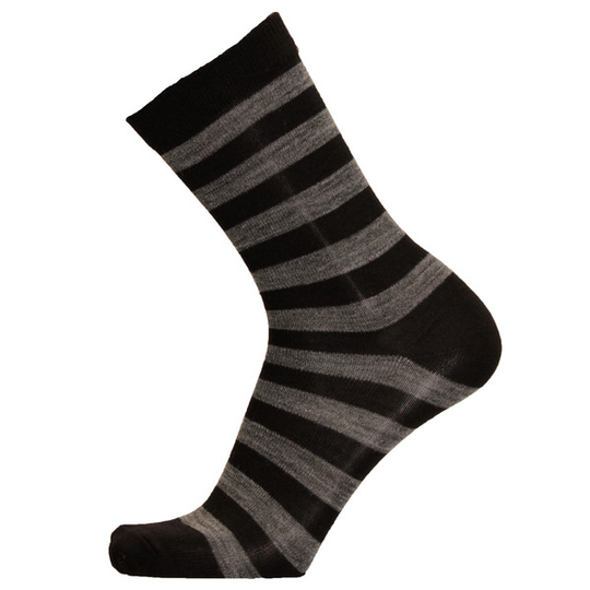 Sukkamestarit Merinovillasukat - 2-raita Musta Harmaa - Unisex - 35-38 - Partioaitta