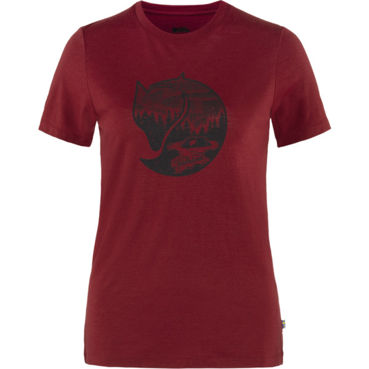 Fjällräven Abisko Wool Fox Ss W - Pomegranate Red-dark Navy - Naiset - L - Partioaitta