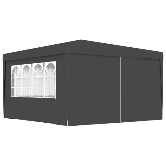 vidaXL Ammattilaisten juhlateltta sivuseinillä 4x4m antrasiitti 90g/m²