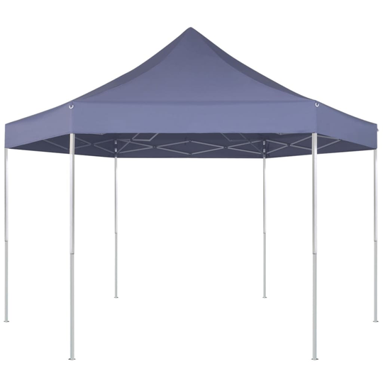vidaXL Kuusikulmainen Pop-Up Juhlateltta Sininen 3,6x3,1 m