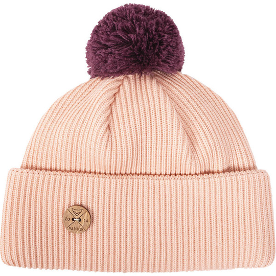 VAI-KO Timberjack Pom Beanie - Salmon Pink Bordeaux Brown Pom - Unisex - OneSize - Partioaitta