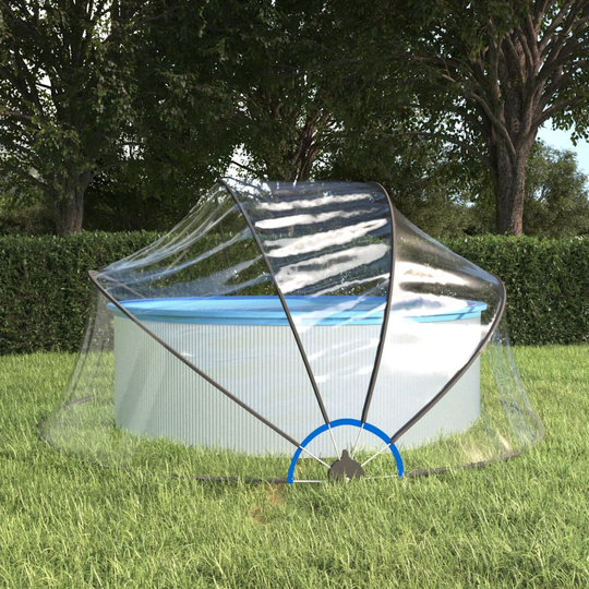 vidaXL Uima-altaan kupoli pyöreä 315x158 cm PVC