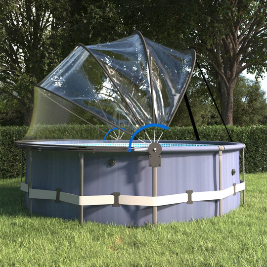 vidaXL Uima-altaan kupoli telineellä pyöreä 406x203 cm PVC