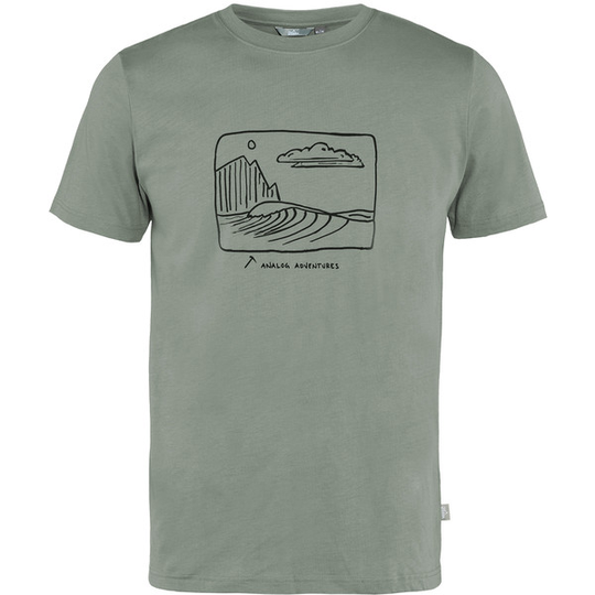 Tierra Organic Cotton Tee Analog Adventures M - Moon Grey - Miehet - S - Partioaitta