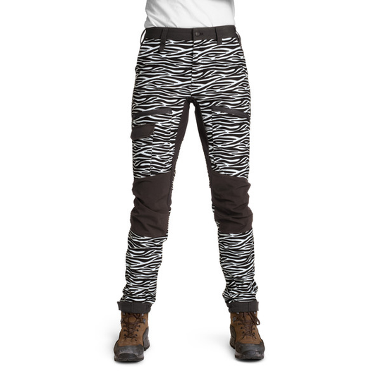 Is Not Enough Medea Trekking Pants - Snow White Zebra - Naiset - XS - Partioaitta