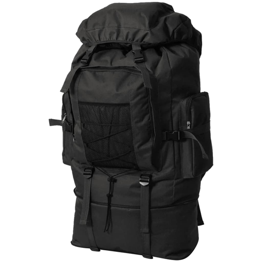 vidaXL Armeija-Tyylinen Reppu XXL 100 L Musta