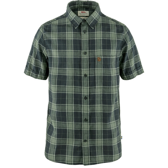 Fjällräven Övik Travel Shirt Ss M - Dark Navy-patina Green - Miehet - L - Partioaitta