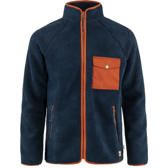 Fjällräven Vardag Pile Fleece M - Navy-autumn Leaf - Miehet - L - Partioaitta