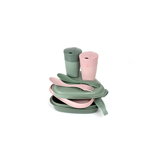 Light My Fire Pack´n Eat Kit BIO Green/Pink astiasarja kahdelle