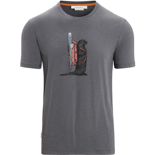 Icebreaker M Central Classic Ss Tee Otter Paddle - Monsoon - Miehet - S - Partioaitta