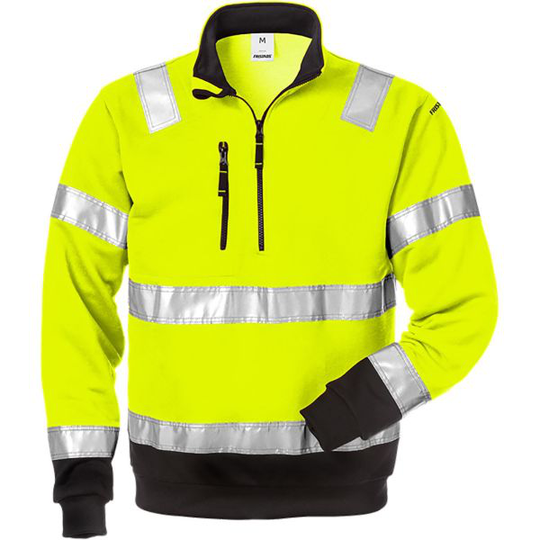 Fristads 728 SHV Collegepaita High-Vis neonkeltainen/musta XS