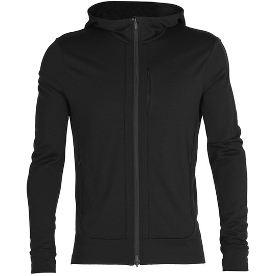 Icebreaker M Quantum Iii Ls Zip Hood - Black - Miehet - M - Partioaitta
