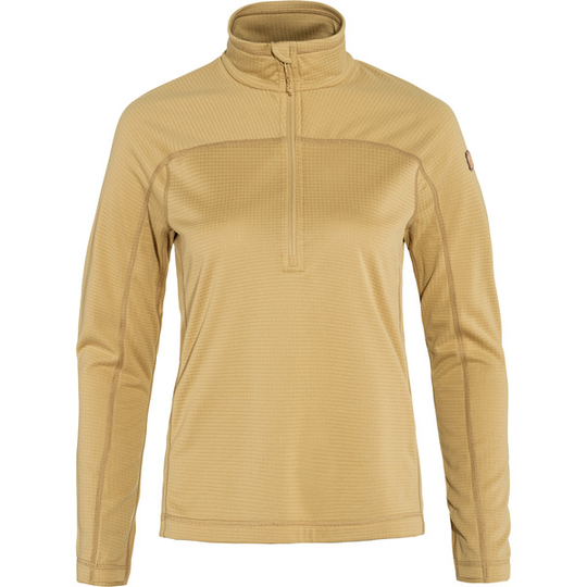 Fjällräven Abisko Lite Fleece Half Zip W - Dune Beige - Naiset - L - Partioaitta