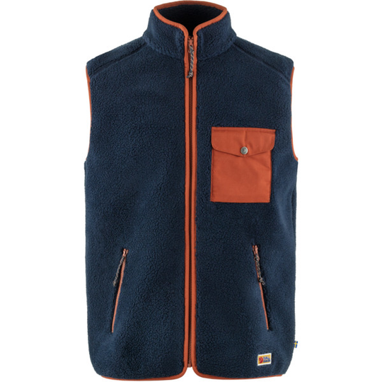 Fjällräven Vardag Pile Fleece Vest M - Navy-autumn Leaf - Miehet - L - Partioaitta