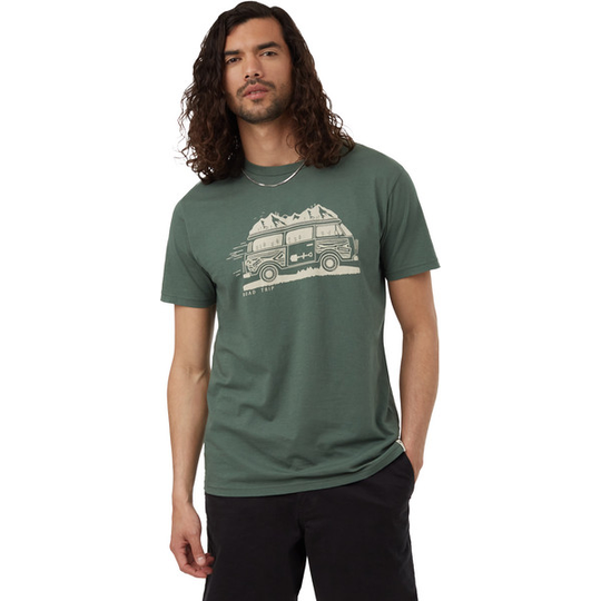 Tentree M Road Trip T-shirt - Dark Sage/oatmeal - Miehet - XL - Partioaitta