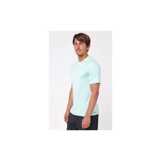 Rip Curl Salt Water Culture Short Sleeve UV Tee, miesten UV T-paita, Washed Aqua
