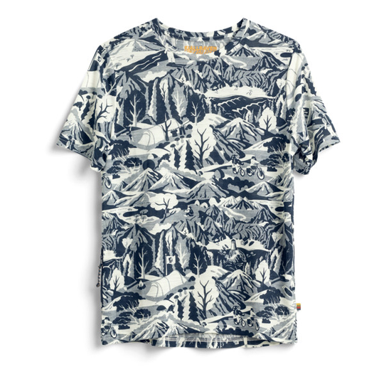 Fjällräven S/f Wool Caliswe T-shirt W - Navy-eggshell - Naiset - L - Partioaitta