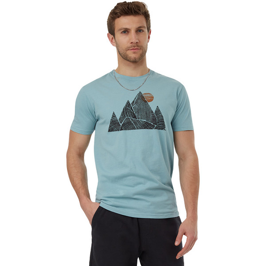 Tentree Men' S Mountain Peak Classic T-shirt - Tourmaline Blue/meteorite Blac - Miehet - XL - Partioaitta