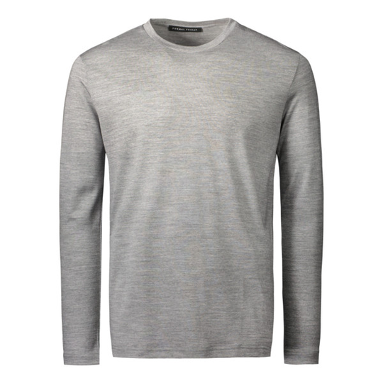Formal Friday Ultrafine Merino Long Sleeve T-shirt - Grey - Unisex - S - Partioaitta