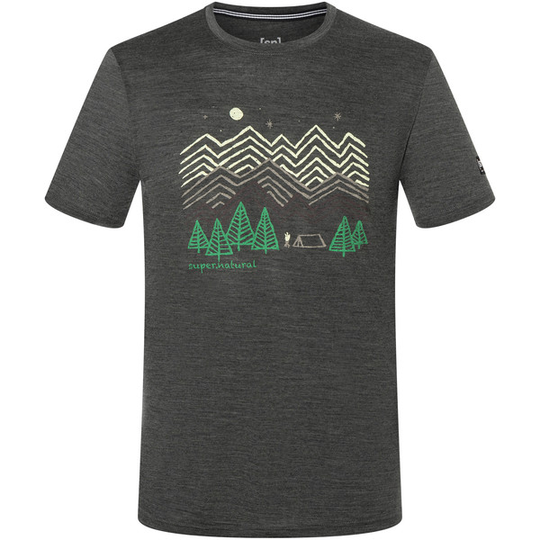 Supernatural M Camping Nights Tee - Pirate Grey Melange/various - Miehet - S - Partioaitta