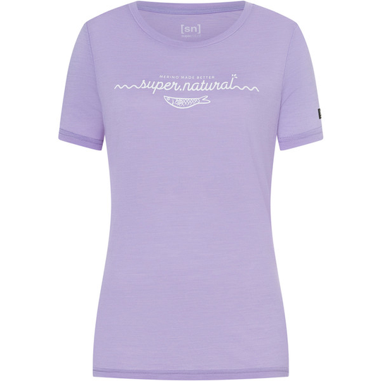 Supernatural W Marina Tee - Lavender/fresh White - Naiset - S - Partioaitta