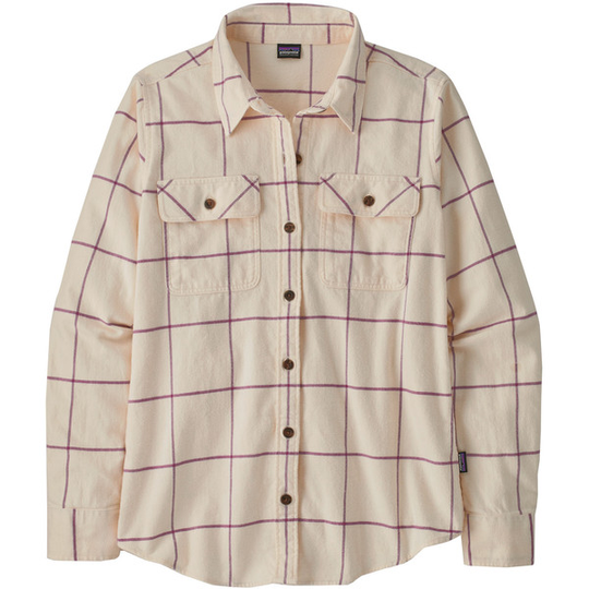 Patagonia W' S L/s Organic Cotton Mw Fjord Flannel Shirt - Woodland: Natural - Naiset - S - Partioaitta