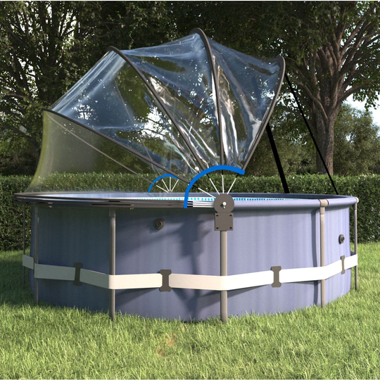 vidaXL Uima-altaan kupoli telineellä pyöreä 467x234 cm PVC