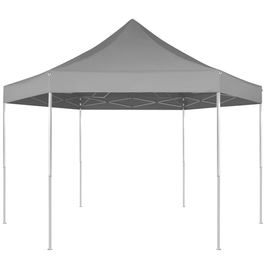 vidaXL Kuusikulmainen Pop-Up Juhlateltta harmaa 3,6x3,1 m