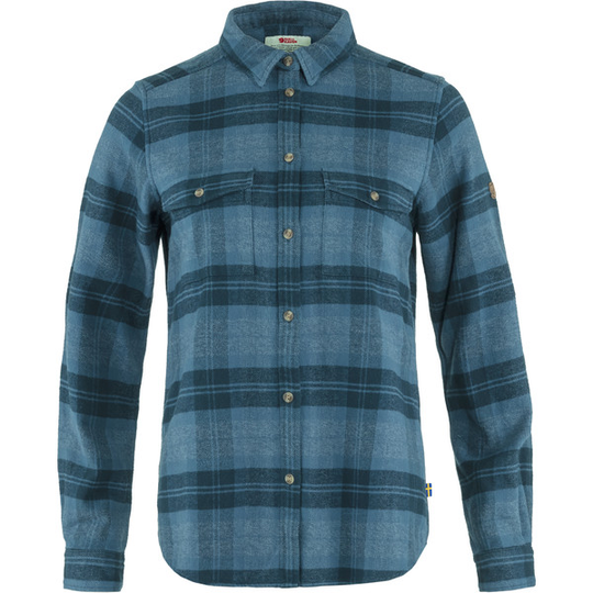Fjällräven Övik Heavy Flannel Shirt W - Indigo Blue-dark Navy - Naiset - L - Partioaitta