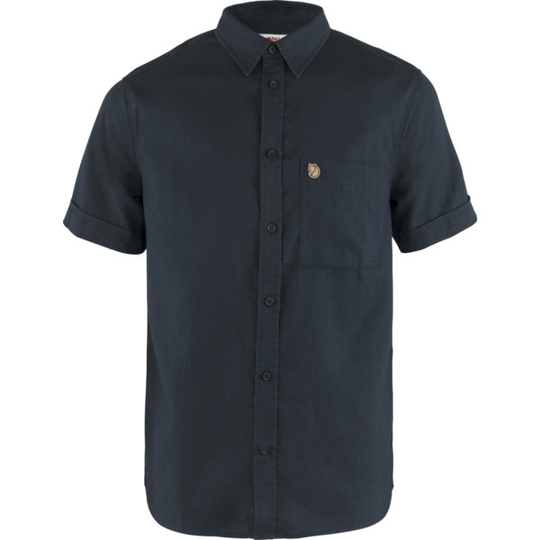 Fjällräven Övik Travel Shirt Ss M - Dark Navy - Miehet - L - Partioaitta