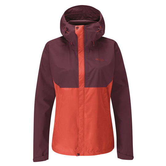 Rab Downpour Eco Jacket Wmns - Deep Heather/red Grapefrui - Naiset - 8 - Partioaitta