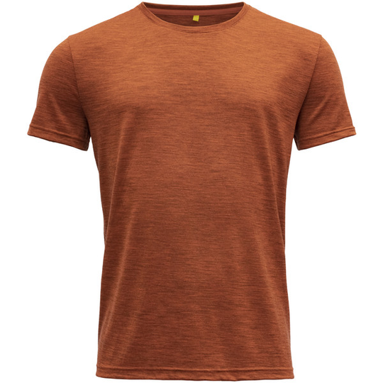 Devold Eika Man Tee - Brick Melange - Miehet - S - Partioaitta
