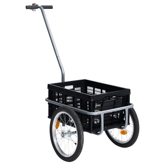 vidaXL Polkupyörän peräkärry 50 l kokoontaittuva laatikko musta 150 kg