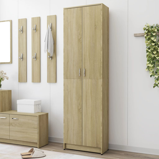 vidaXL Eteisen vaatekaappi Sonoma tammi 55x25x189 cm lastulevy