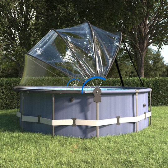 vidaXL Uima-altaan kupoli telineellä pyöreä 315x158 cm PVC
