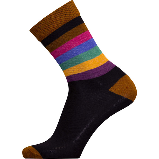 Sukkamestarit Merinovillasukat - Raita Solid Karam-musta-multi - Unisex - 35-38 - Partioaitta