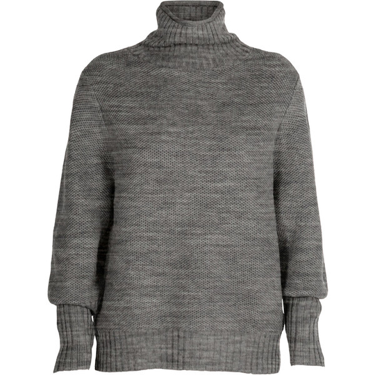 Icebreaker W Seevista Funnel Neck Sweater - Gritstone Hthr - Naiset - S - Partioaitta