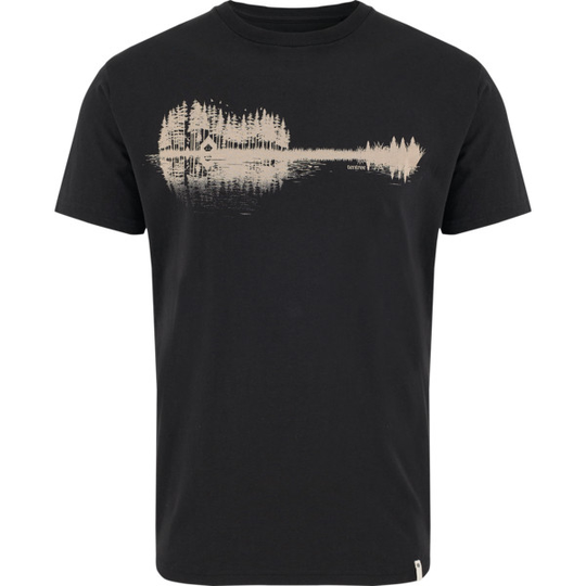 Tentree M Summer Guitar T-shirt - Meteorite Black/silver Cloud G - Miehet - L - Partioaitta