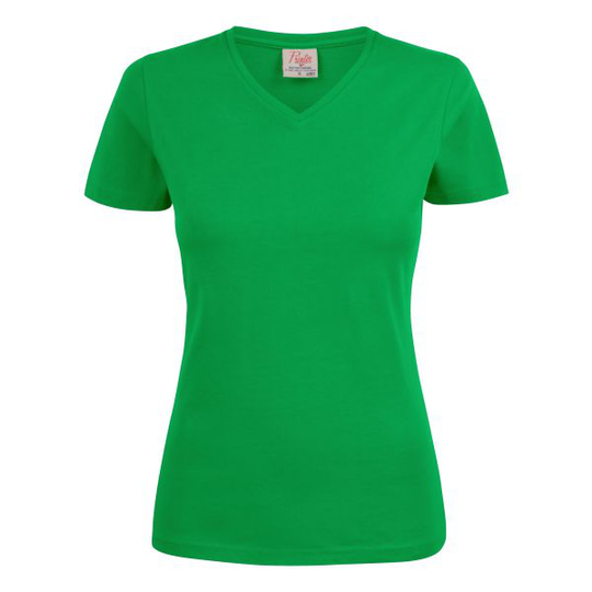 Printer Heavy V-neck Lady T-paita Vihreä XS