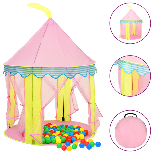 vidaXL Lasten leikkiteltta pinkki 100x100x127 cm