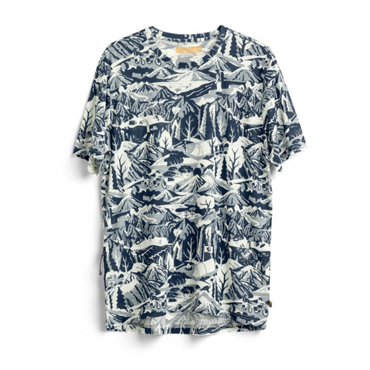 Fjällräven S/f Wool Caliswe T-shirt M - Navy-eggshell - Miehet - L - Partioaitta
