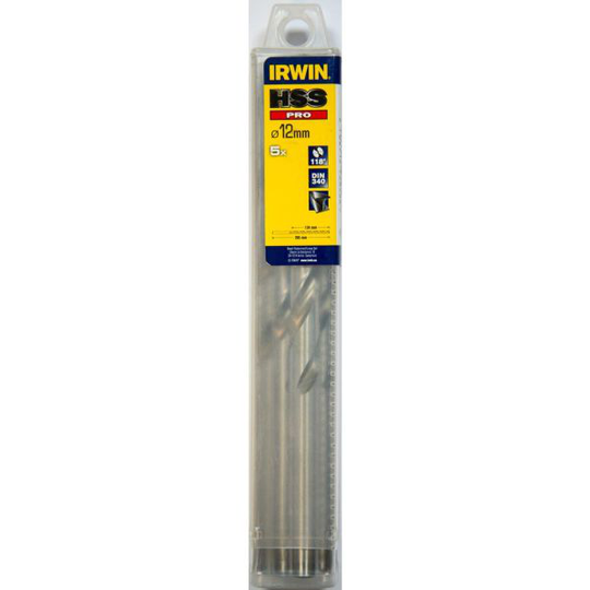 Irwin HSS PRO 10503858 Spiraaliporanterä DIN240, ristiinhiottu kärki Ø12 mm, 5 kpl