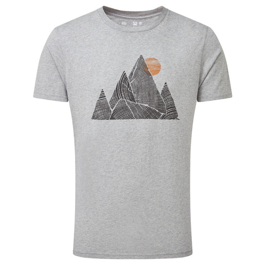 Tentree Men' S Mountain Peak Classic T-shirt - Grey Heather - Miehet - XL - Partioaitta