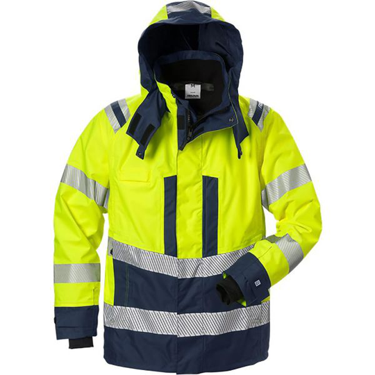 Fristads 4515 GTT Kuoritakki huomiokeltainen/laivastonsininen 2XL