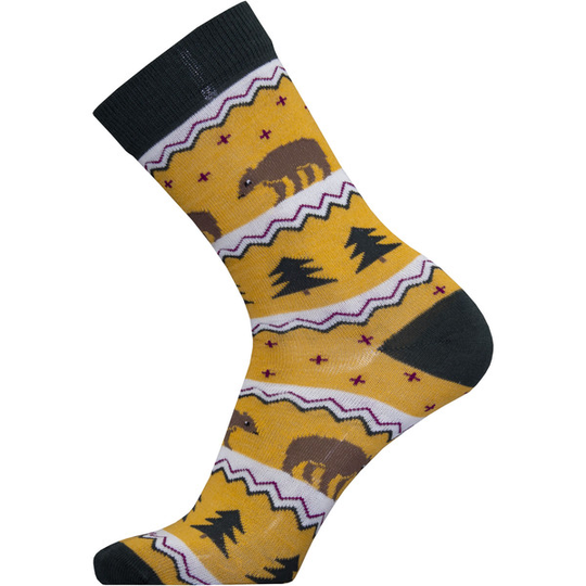 Sukkamestarit Merinovillasukat - Karhuraita Keltainen - Unisex - 35-38 - Partioaitta
