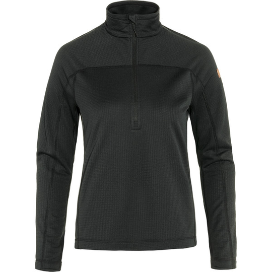 Fjällräven Abisko Lite Fleece Half Zip W - Black - Naiset - L - Partioaitta