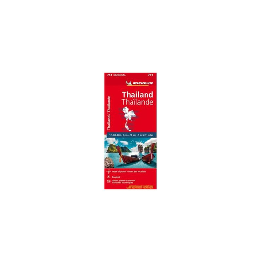 Michelin Thaimaan kartta (mittakaava 1/1 400 000)